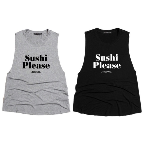 ‘SUSHI Please’ Graphic Sleeveless Tee - Picture 1 of 3